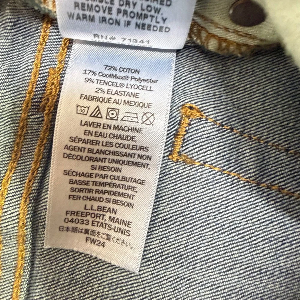 LL Bean BeanFlex Standard Athletic Jeans 36x29 Dark Wash CoolMax Stretch 507485